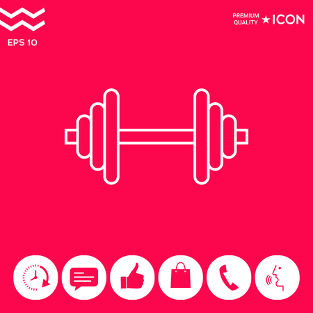 Barbell line iconの写真素材