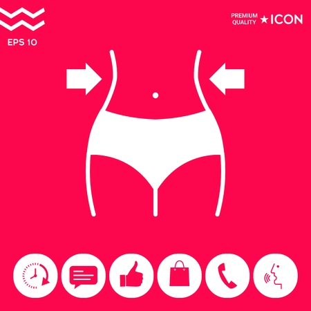 Women waist, weight loss, diet, waistline icon . Signs and symbols - graphic elements for your designのイラスト素材