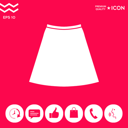Skirt icon, the silhouette. Menu item in the web design . Signs and symbols - graphic elements for your designのイラスト素材