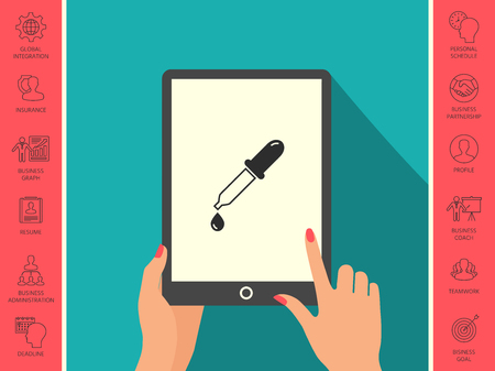 Pipette icon with drop . Signs and symbols - graphic elements for your designのイラスト素材