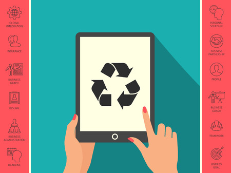 Recycle sign isolated on white background. Environment icon . Signs and symbols - graphic elements for your designのイラスト素材