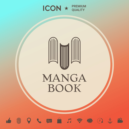 Elegant logo with book symbol - like the letter Mのイラスト素材