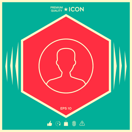 Symbol of User icon in circle. Profile line Icon.の写真素材