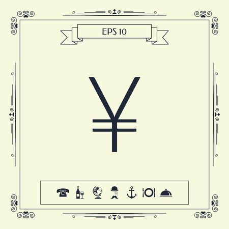 Yen symbol icon . Signs and symbols - graphic elements for your designのイラスト素材