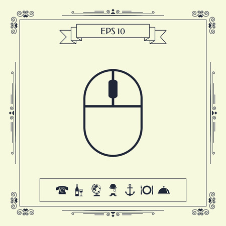 Computer mouse symbol icon. Element for your design . Signs and symbols - graphic elements for your designのイラスト素材