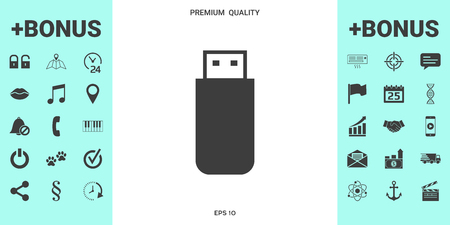 USB flash memory drive icon . Signs and symbols - graphic elements for your designのイラスト素材