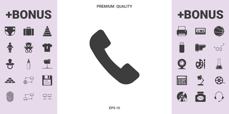Telephone handset symbol, telephone receiver icon . . Signs and symbols - graphic elements for your designのイラスト素材