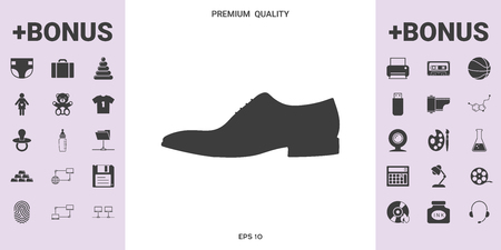 Men's shoe icon. Menu item in the web design .のイラスト素材