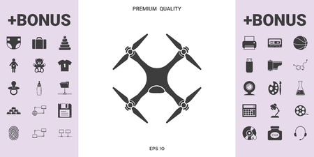 Quadcopter, drone icon . . Signs and symbols - graphic elements for your designのイラスト素材