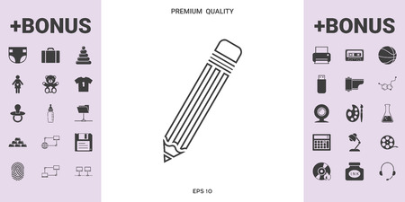 Pencil - line icon . . Signs and symbols - graphic elements for your designのイラスト素材