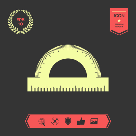Protractor . Signs and symbols - graphic elements for your designの写真素材