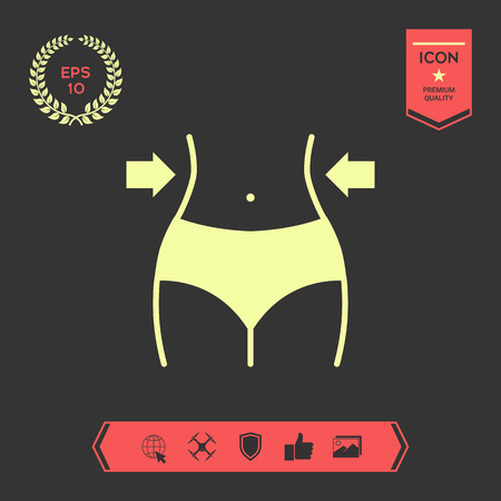 Women waist, weight loss, diet, waistline icon . Signs and symbols - graphic elements for your designの写真素材