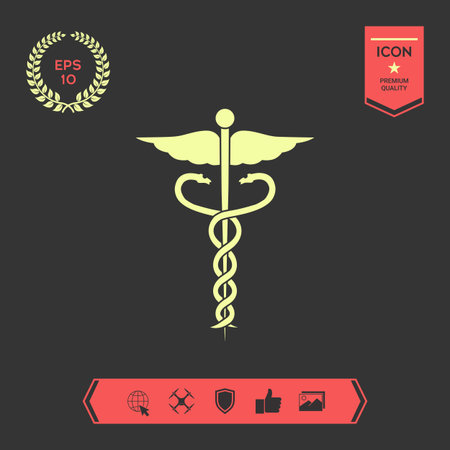 Caduceus medical symbol . Graphic elements for your designのイラスト素材