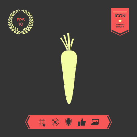 Carrot symbol icon. Element for your design . Signs and symbols - graphic elements for your designの写真素材