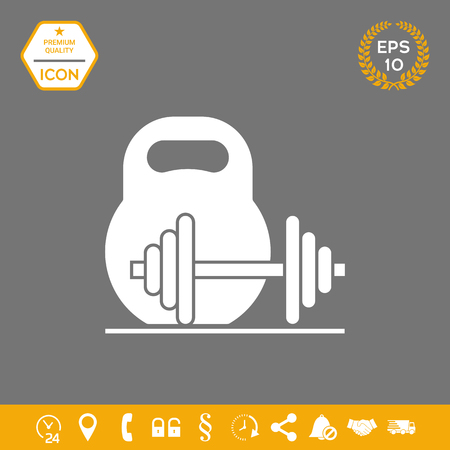 Kettlebell and barbell icon . Signs and symbols - graphic elements for your designの写真素材