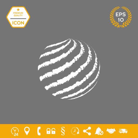 Earth logo design with textured stripes . Graphic elements for your designのイラスト素材