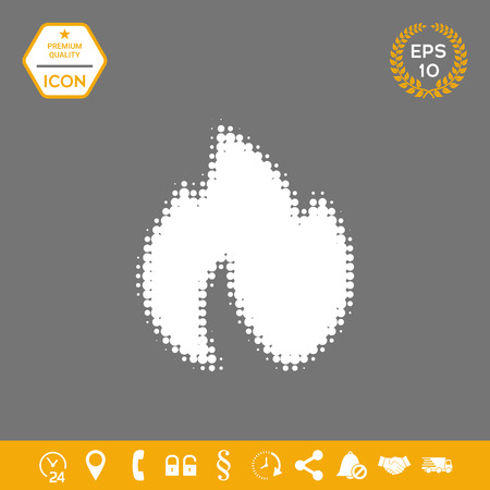 Fire, flame - halftone logo. . Graphic elements for your designのイラスト素材