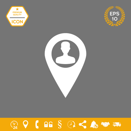 Map pointer with Man silhouette . Signs and symbols - graphic elements for your designのイラスト素材