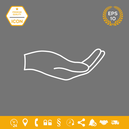 Open hand - line icon . Signs and symbols - graphic elements for your designのイラスト素材
