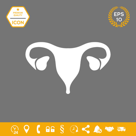 Human organs. Female uterus silhouette symbol . Signs and symbols - graphic elements for your designのイラスト素材