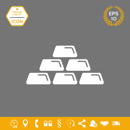 Gold bullion, gold bar icon . Signs and symbols - graphic elements for your designの写真素材