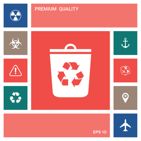 Trash can, recycle bin icon . Elements for your designのイラスト素材