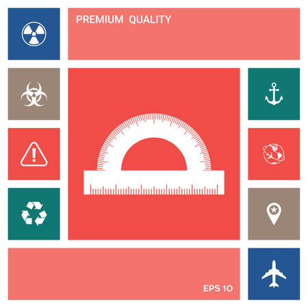 Protractor symbol icon . Elements for your designの写真素材