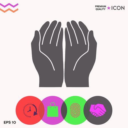 Open hands iconのイラスト素材