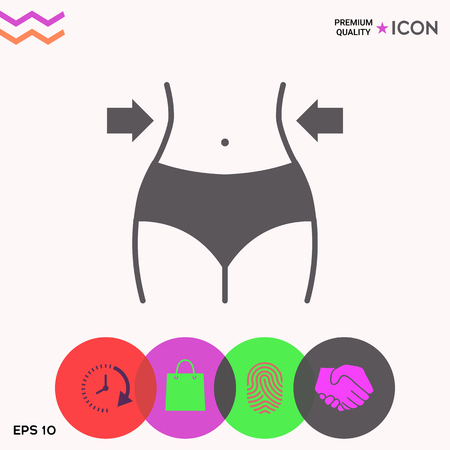Women waist, weight loss, diet, waistline iconの写真素材