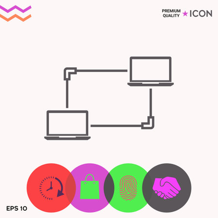 Computer Network, Data Exchange, Transfer Concept Icon. Element for your designのイラスト素材