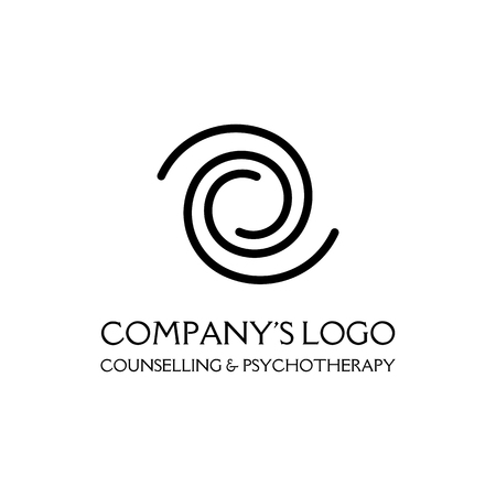 Logo - two spirals - a symbol of interaction, new ideas, development, enlightenment and wisdom.の写真素材