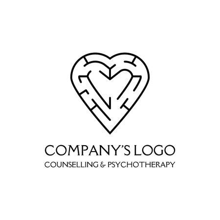 Logo - a heart with the labirint - a symbol of the search for love, happiness.のイラスト素材
