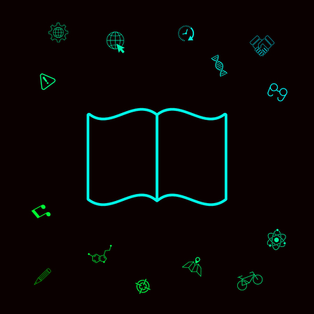 Open book symbol icon . Signs and symbols - graphic elements for your designtのイラスト素材