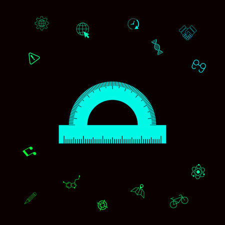 Protractor symbol icon . Graphic elements for your designt