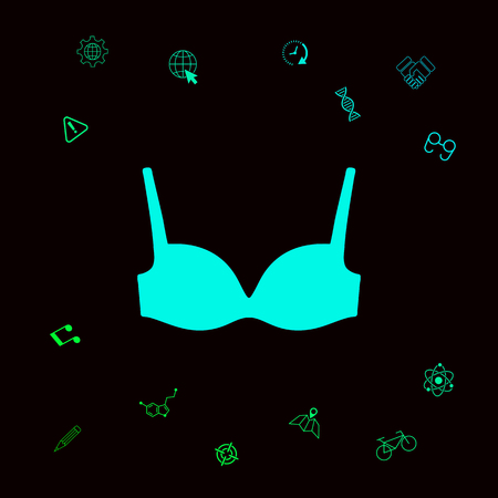 Woman underwear, the silhouette. Menu item in the web design . Graphic elements for your designtの写真素材