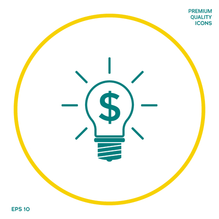 Light bulb with dollar symbol business concept. Graphic elements for your designの写真素材