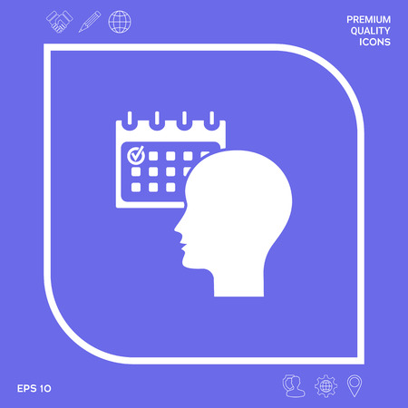 Planning, time management, person with calendar - icon. Graphic elements for your designのイラスト素材