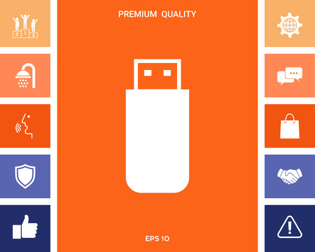 USB flash memory drive icon . Signs and symbols for your designtのイラスト素材