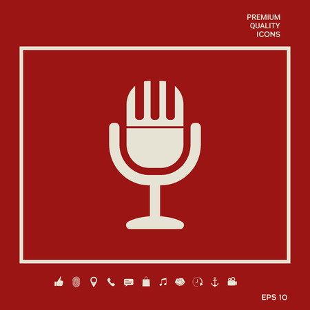 Vintage microphone symbol iconのイラスト素材