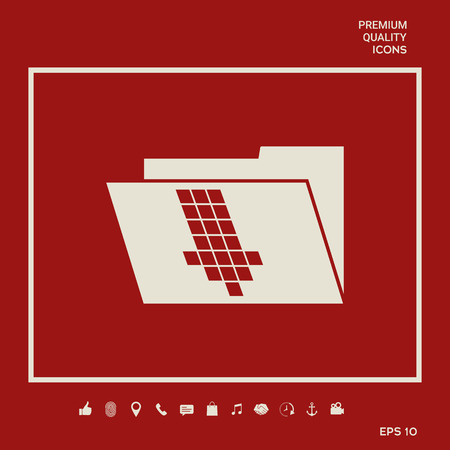 Folder down arrow iconのイラスト素材