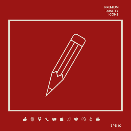 Pencil - linear iconのイラスト素材