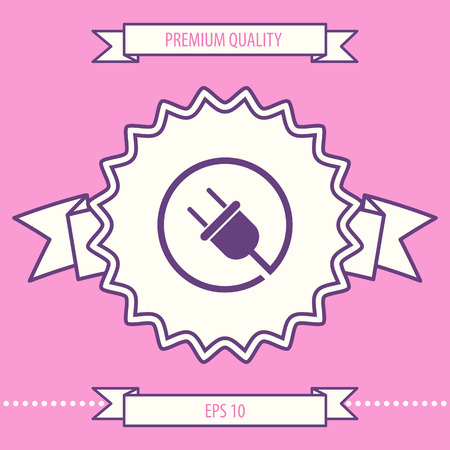 Plug in round iconのイラスト素材