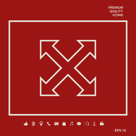 Extend, resize, enlarge line iconのイラスト素材