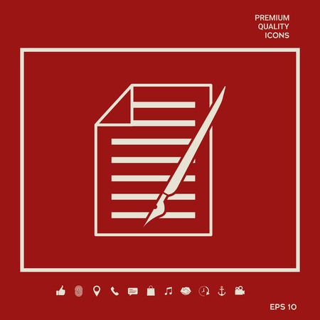 Sheet of paper and pen iconのイラスト素材