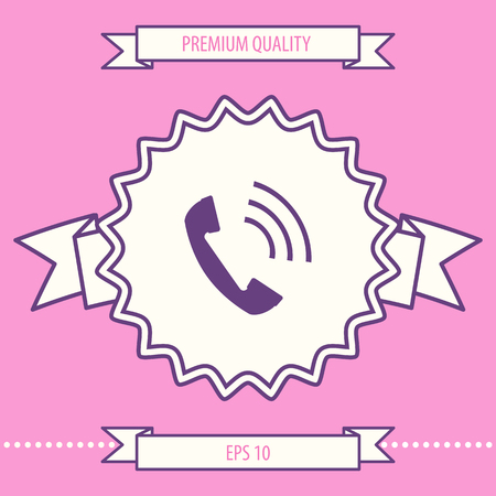 Telephone handset, telephone receiver iconのイラスト素材