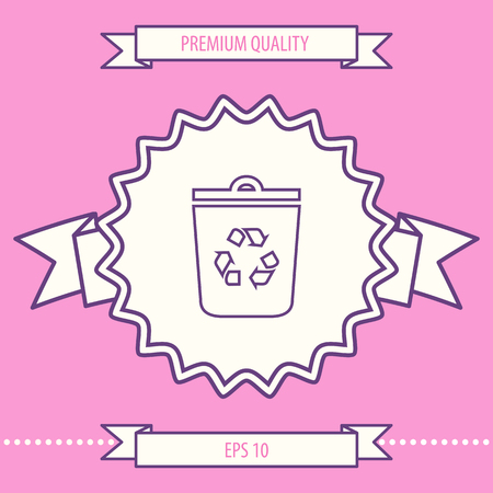 Trash can, recycle bin symbol iconのイラスト素材