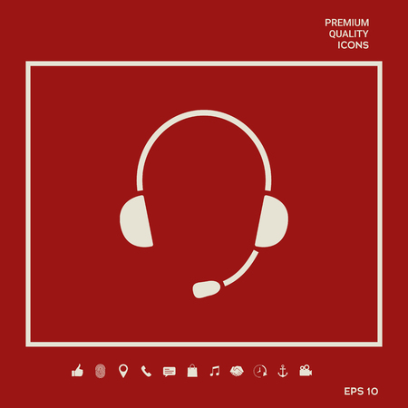 Headphones with microphone iconのイラスト素材