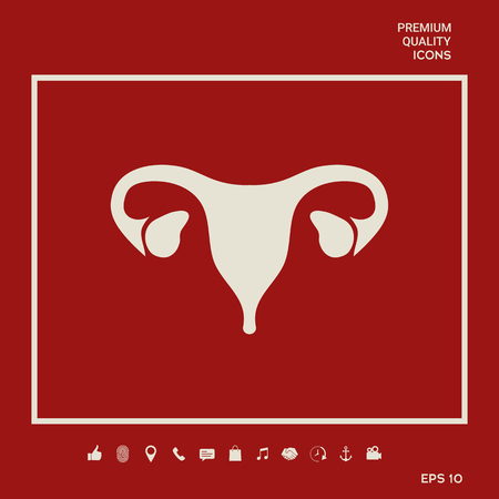 Human organs. Female uterus silhouette symbolのイラスト素材