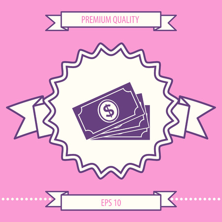 Money banknotes stack with dollar symbol, iconのイラスト素材