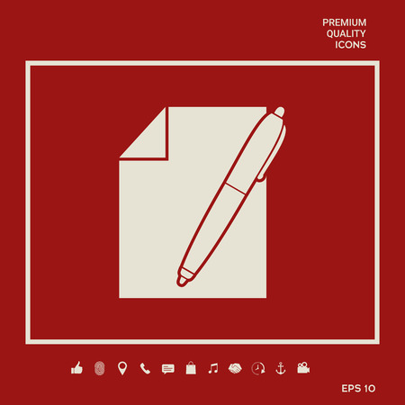 Sheet of paper and pen symbol iconのイラスト素材